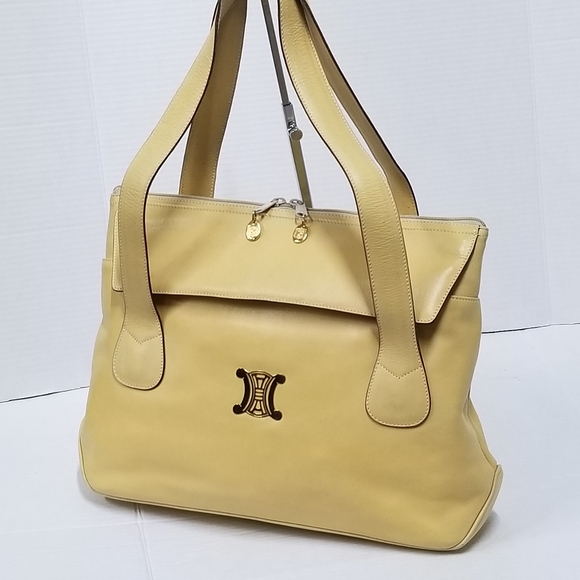 Gorgeous Rare Vintage CÉLINE Triomphe Large Leather Tote handbag - Picture 6 of 16